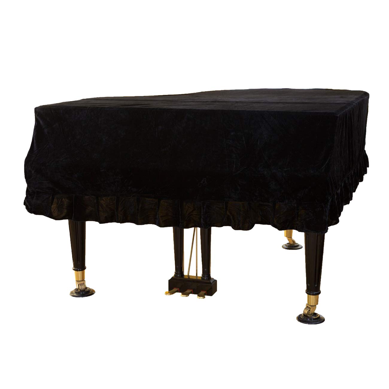 ESYUEL Pleuche Grand Piano Cover Bordered Dust Protective Cover Cloth 70.87x 59 x 18.9in