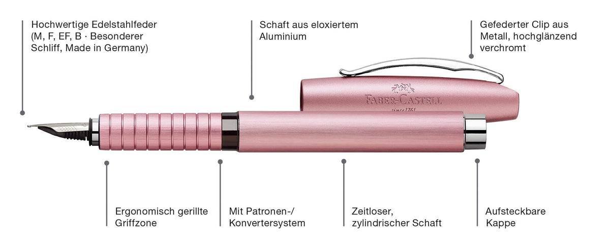 Faber-Castell Essentio Aluminum Rose Ballpoint Pen - Fine Writing Instruments (Rose Ball Point Pen)
