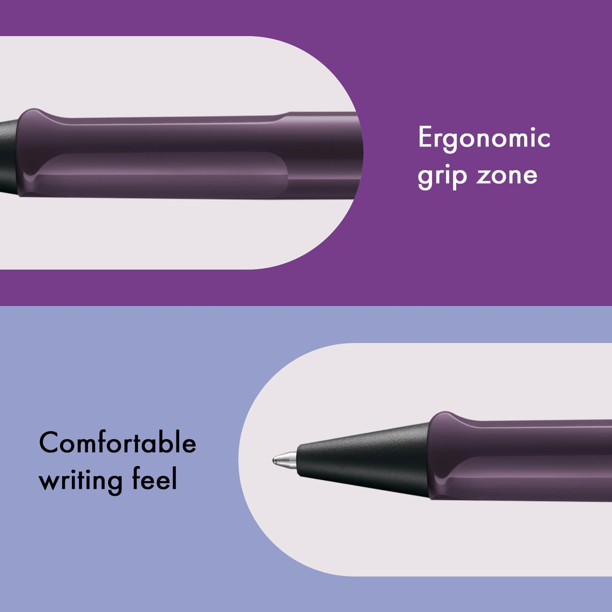 Lamy safari violet blackberry - Ballpoint Pen with ergonomic grip & line width M - for pleasant