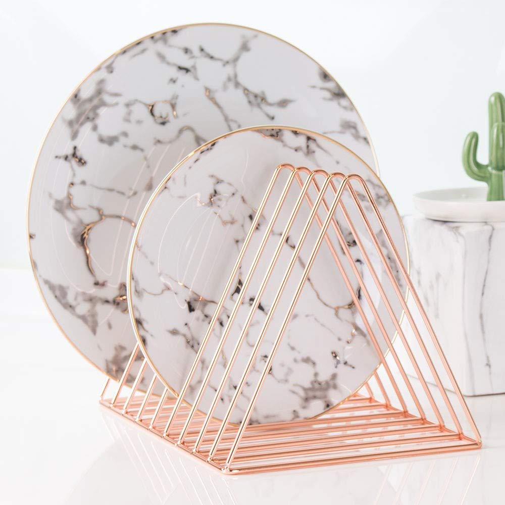 HongDream Magazine Rack Book Record Holder, Desktop Iron Storage Rack Bookshelf Multifunction