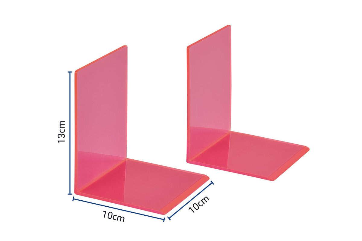 Maul Pack of 2 Premium Acrylic Bookends 10 x 10 x 13 cm Neon Pink