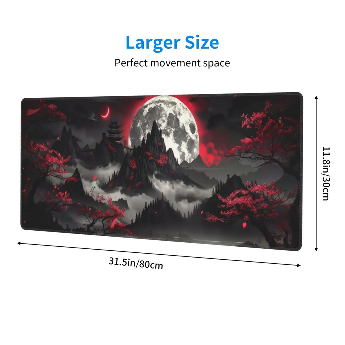 Extended Gaming Mouse Pad, Large Gaming Mouse Waterproof with Stitched Edges, Non-Slip Desktop Pad