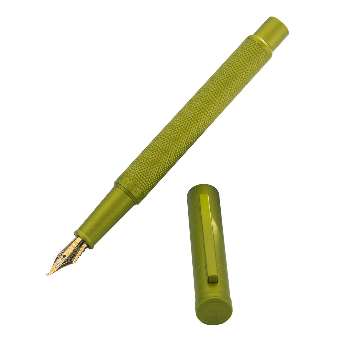Asvine Mustard Yellow Forest Fountain Pen Bent Nib, Classic Design with Converter and Metal Pen