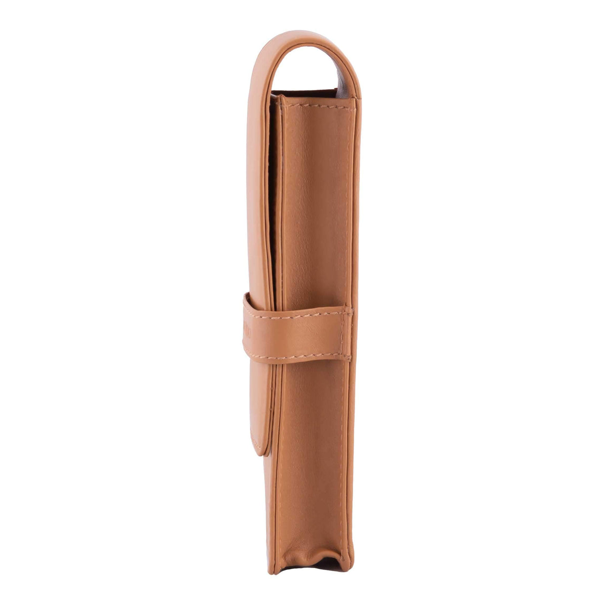DiLoro Leather Pen Case Pouch Holder for Two Fountain Ballpoint Rollerball Pens or Pencils (Tan)