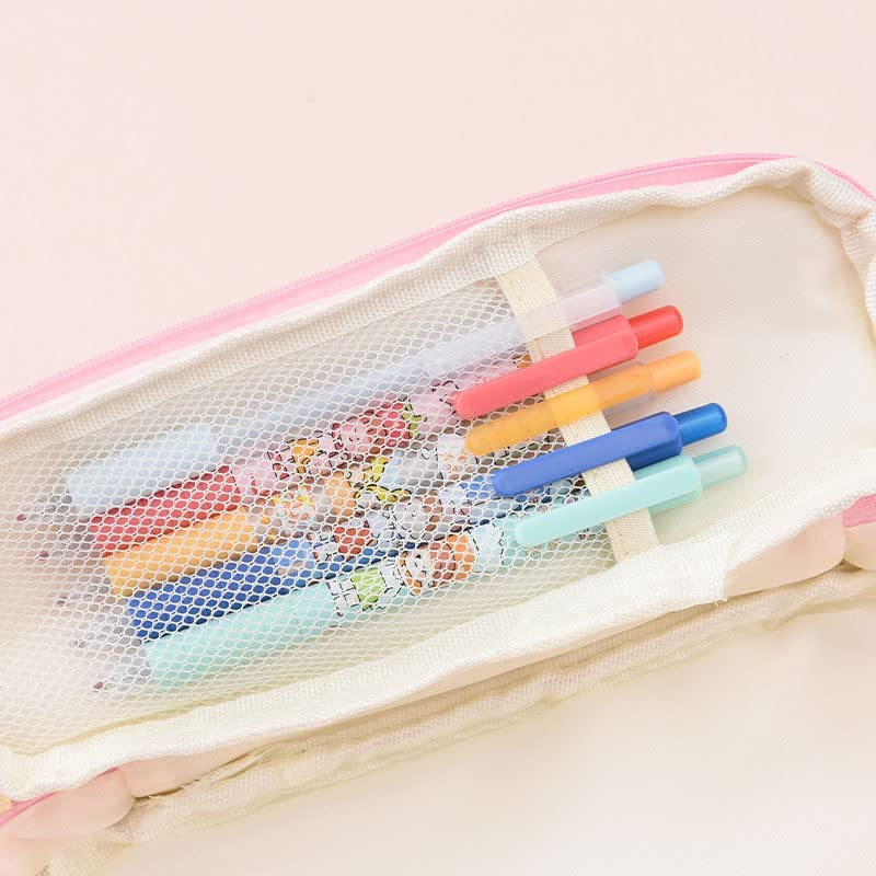 Donloise Large Capacity Pen Pencil Case Kawaii Stationery Pouch, Students PU Leather Aesthetic
