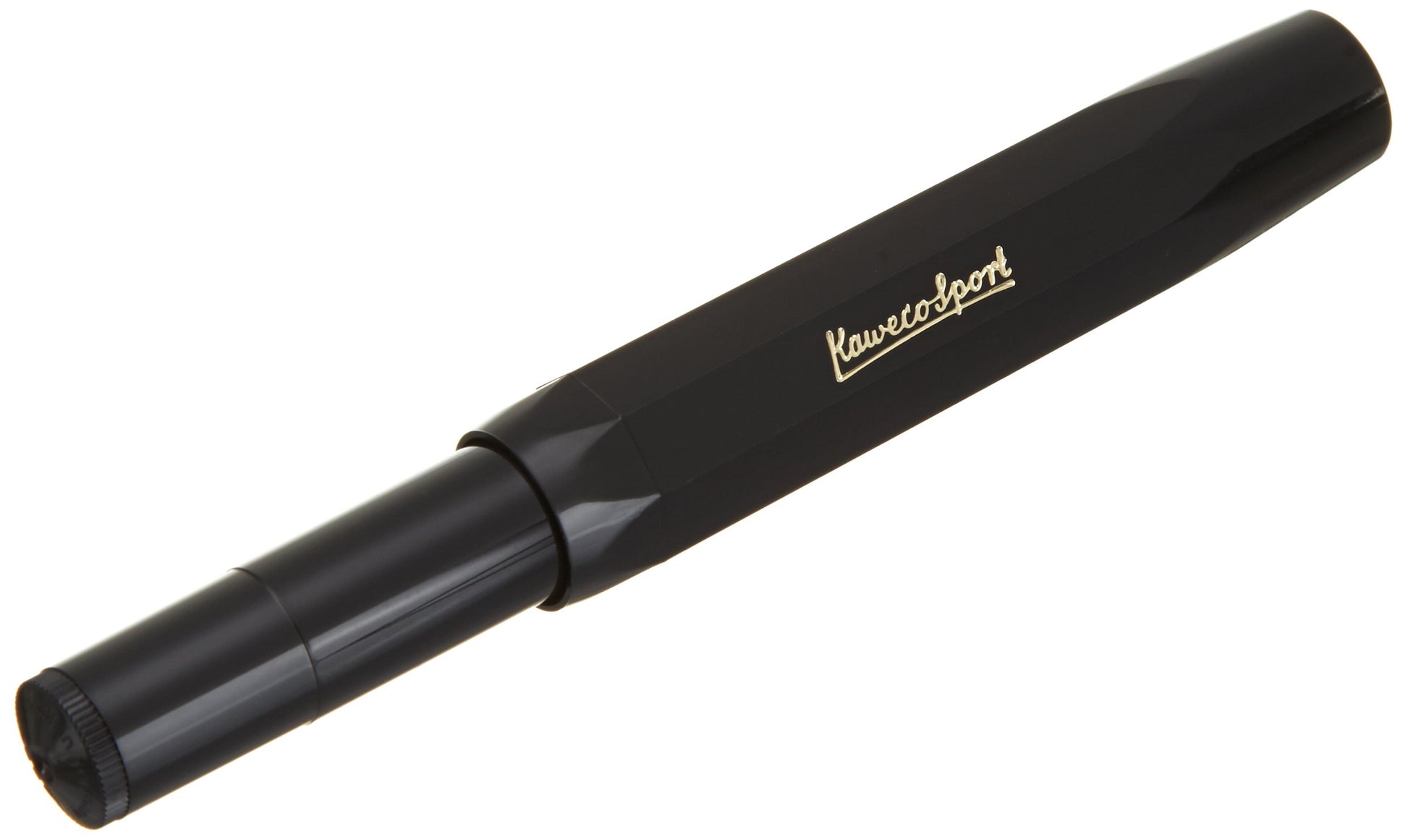 Kaweco CLASSIC SPORT Fountain Pen Black with 23 Carat Gold-Plated Steel Nib and Iridium Tip for Ink