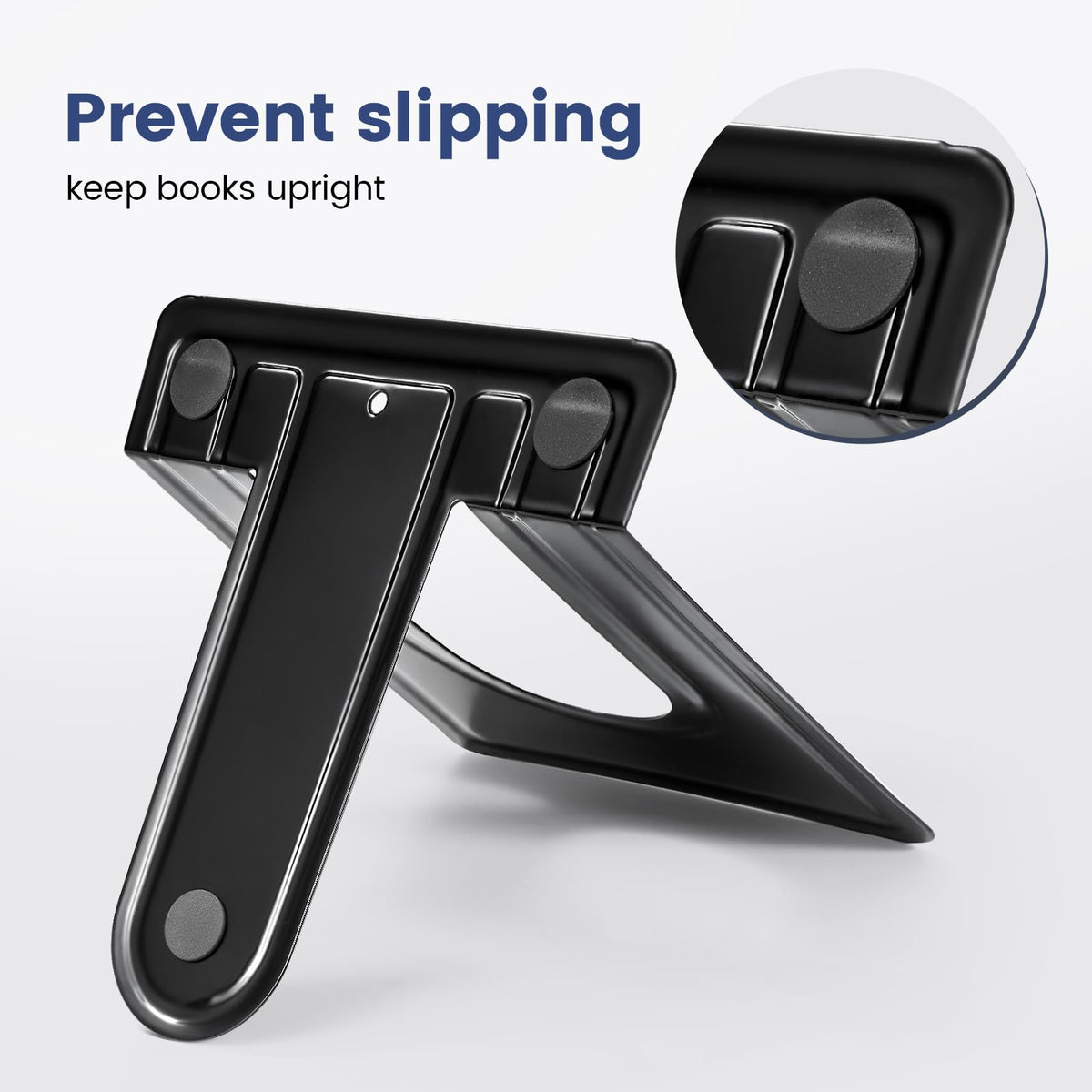 HappyHapi 7 Pairs Book Ends, Heavy Duty Bookends for Shelves, Black