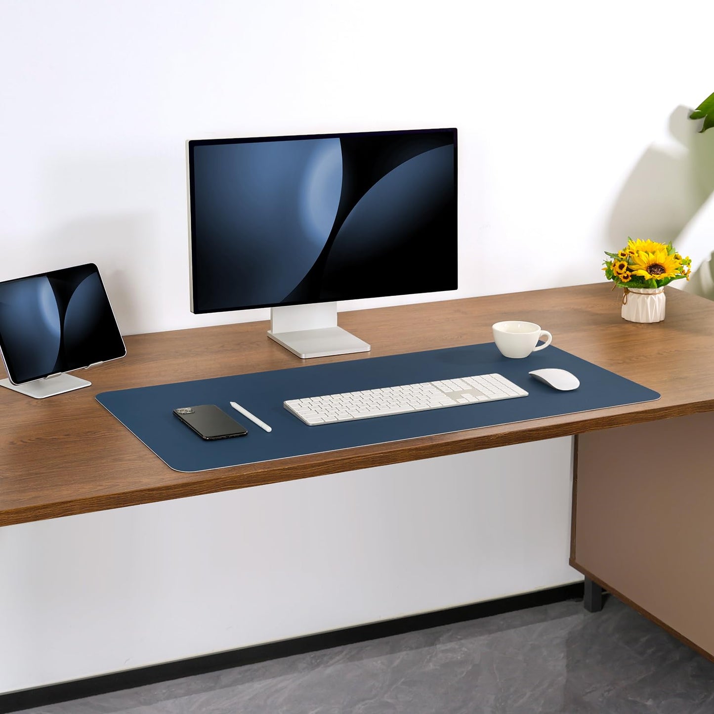 Jumdast Dual Sided Desk Pad Faux Leather Desk Mat Large Mouse Pad