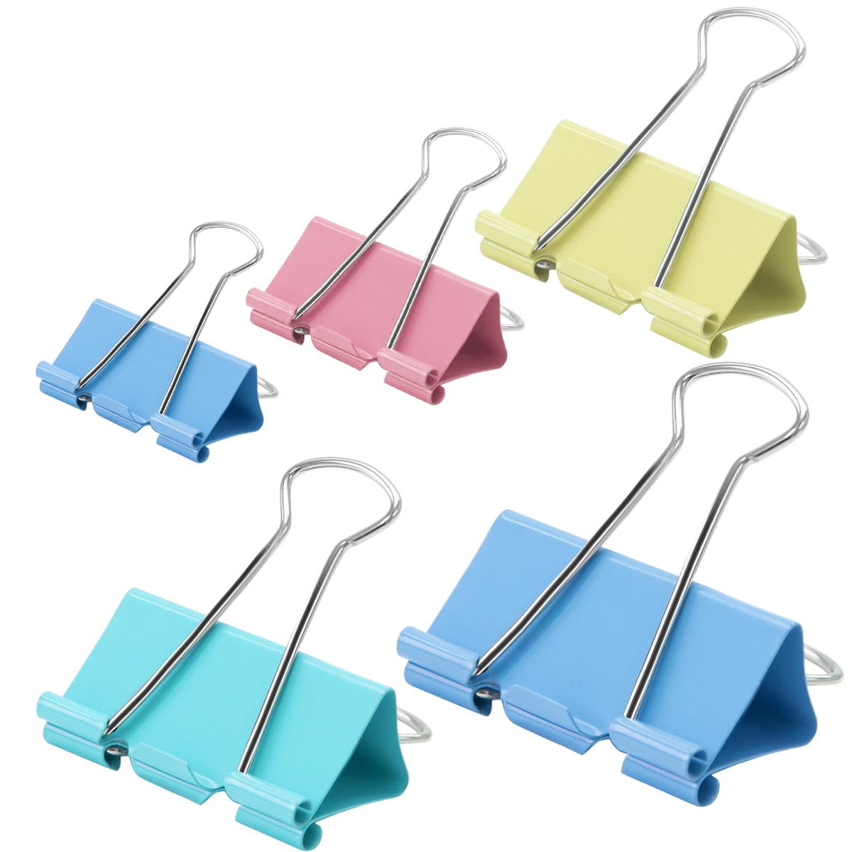 OWLKELA 100 Pcs Binder Clips, Assorted Sizes, Multicolor