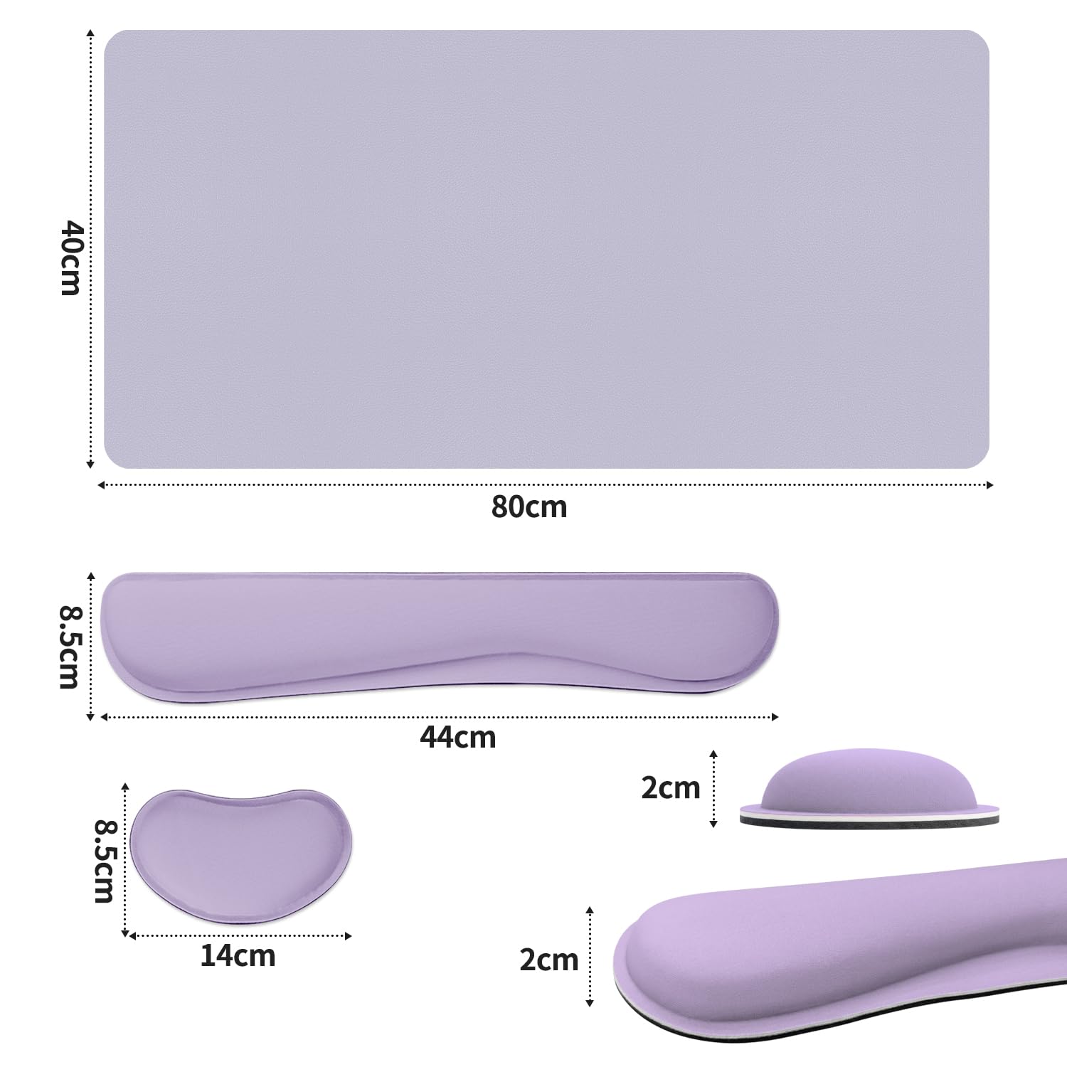 Meetcolor Keyboard and Mouse Pad, 3-in-1 Desk Mat Set Keyboard Wrist Rest
