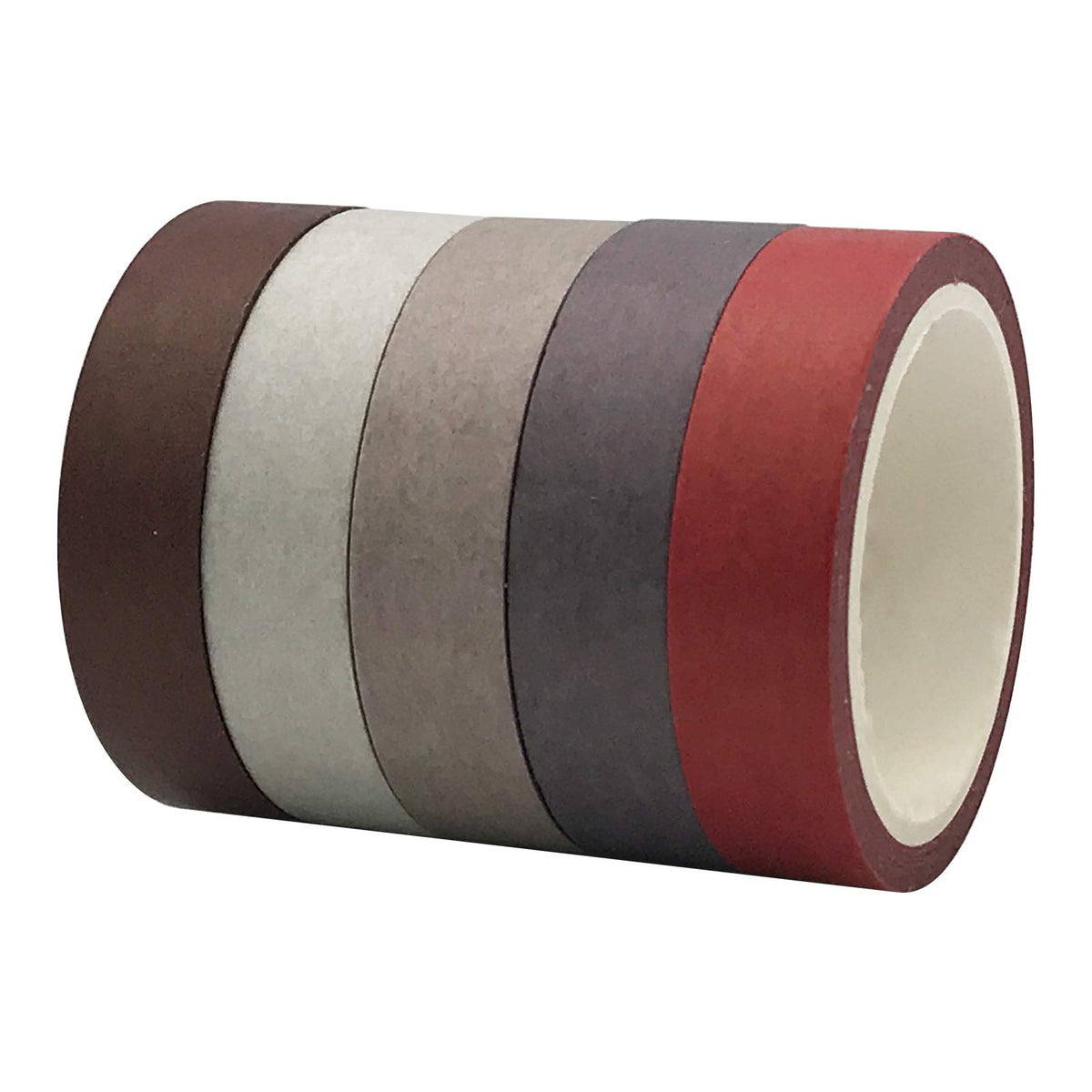 Solid Color Washi Tapes Set, EnYan 5 Rolls Basic Collection Decoration 10mm Wide Japanese Masking