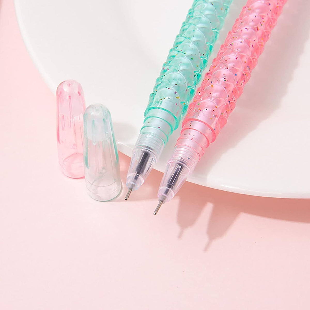 YYaaloa 48pcs Cute Mermaid Novelty Gel Ink Writing Pens 0.5 mm Black Ink Fun Kawaii Pens Bulk for