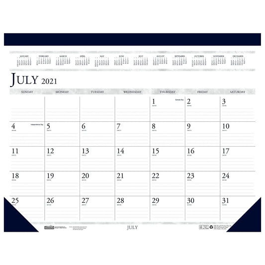 House of Doolittle 2021-2022 Monthly Desk Pad Calendar, Academic, Classic, 22 x 17 Inches, July