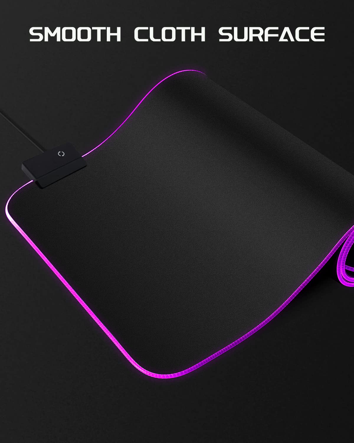 EASEMO Gaming Mouse Pad, Large RGB Mousepad, LED Mouse Pad with 7 Colors 10 Lighting Modes, Mouse