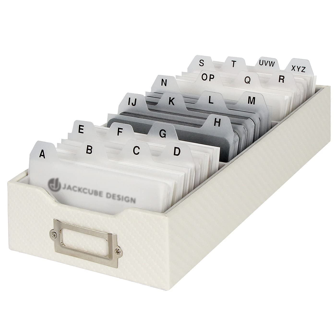 JACKCUBE DESIGN Business Card Holder Organizer For Desk, Index Card Box Storage, A-Z Alphabetical