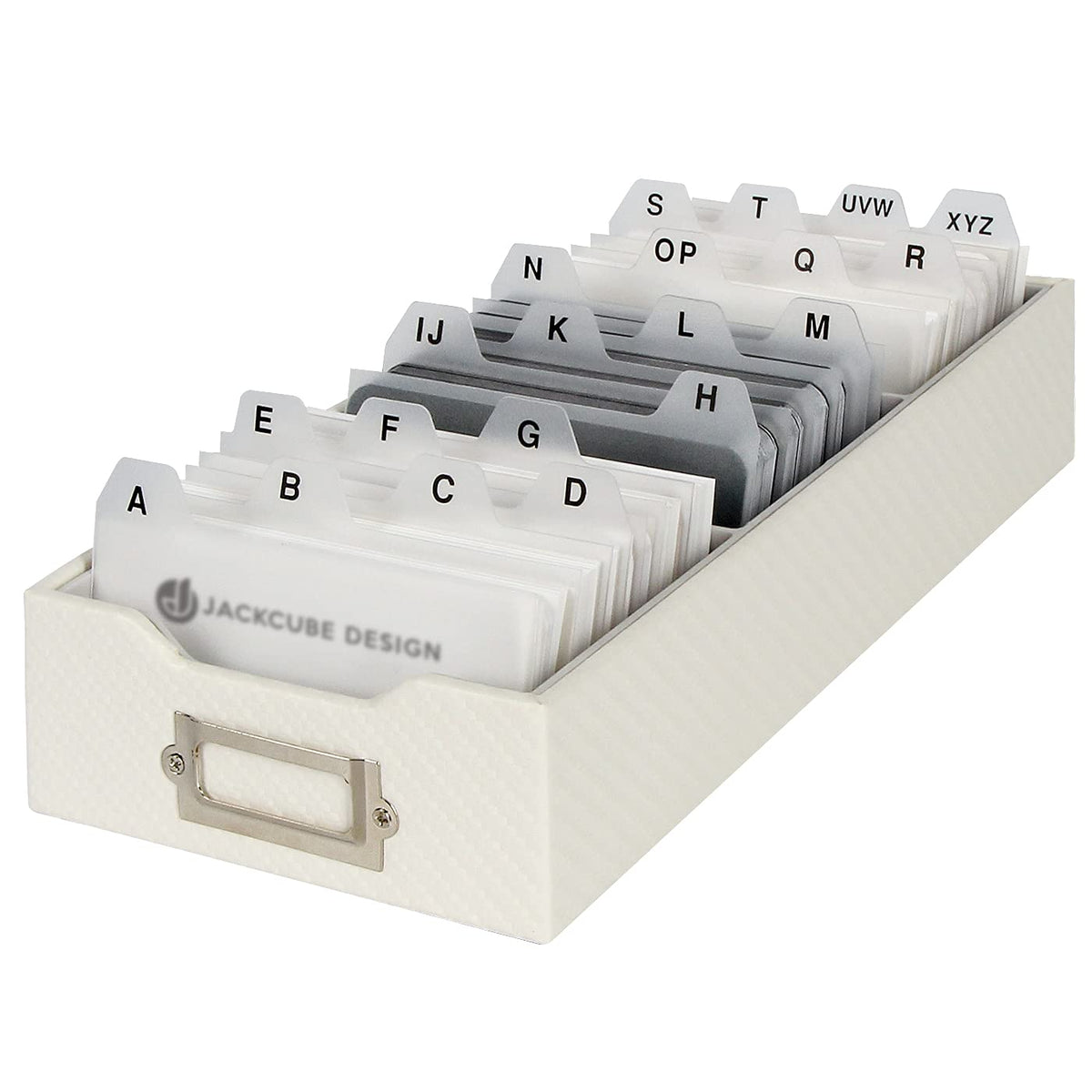 JACKCUBE DESIGN Business Card Holder Organizer For Desk, Index Card Box Storage, A-Z Alphabetical