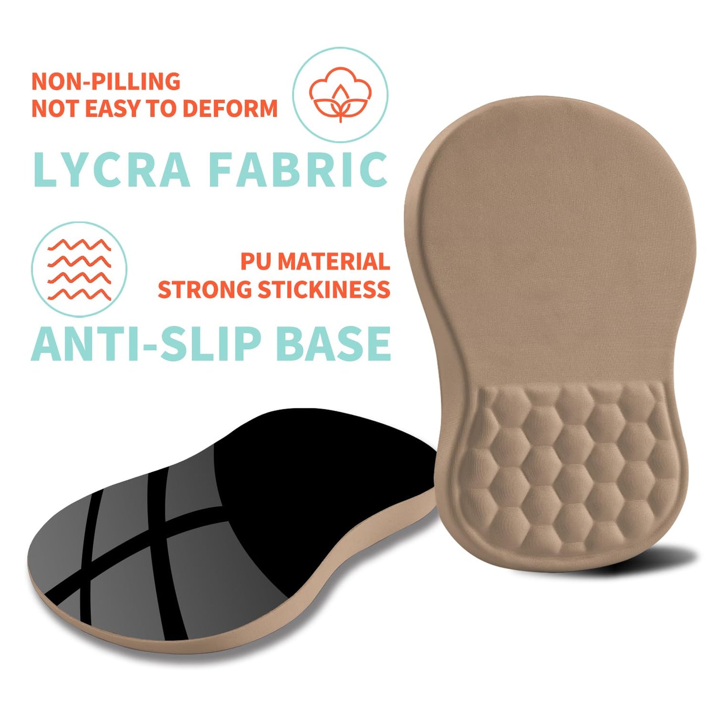 Kuosgm Ergonomic Mouse Pad Wrist Support with Memory Foam Massage Bulge, Carpal Tunnel Pain Relief