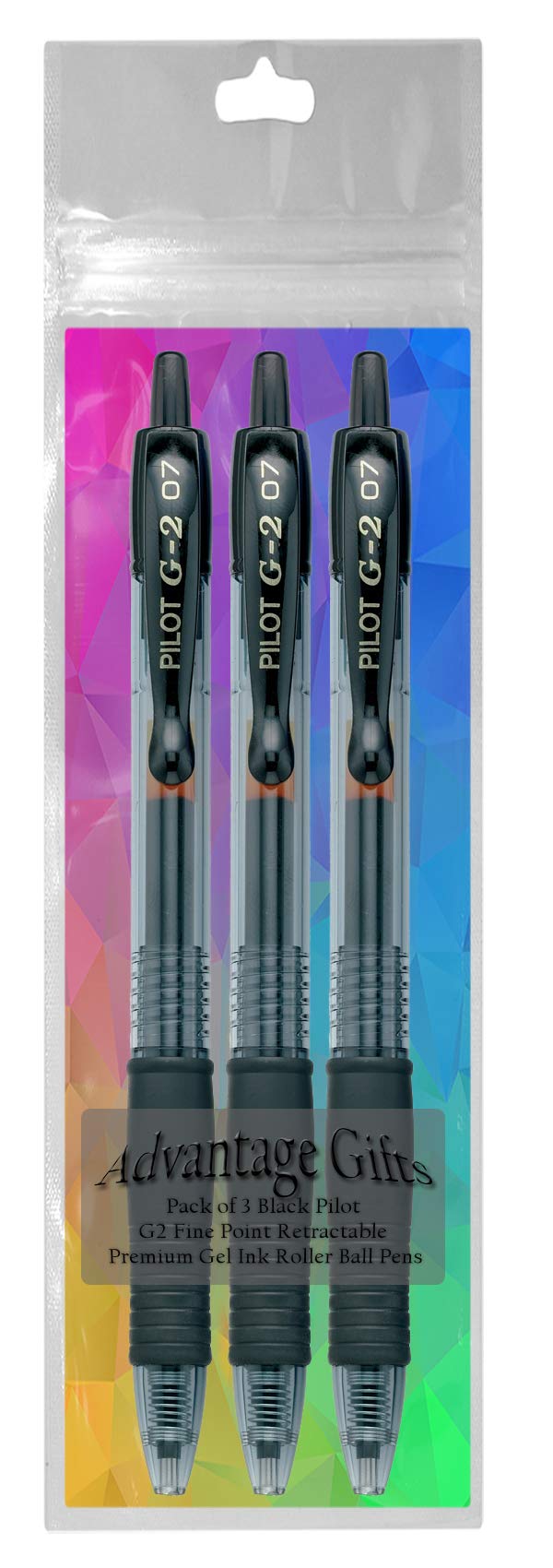 Advantage Gifts G2 Retractable Premium Gel Ink Roller Ball Pens Fine Point Fine Point (.7mm) Black