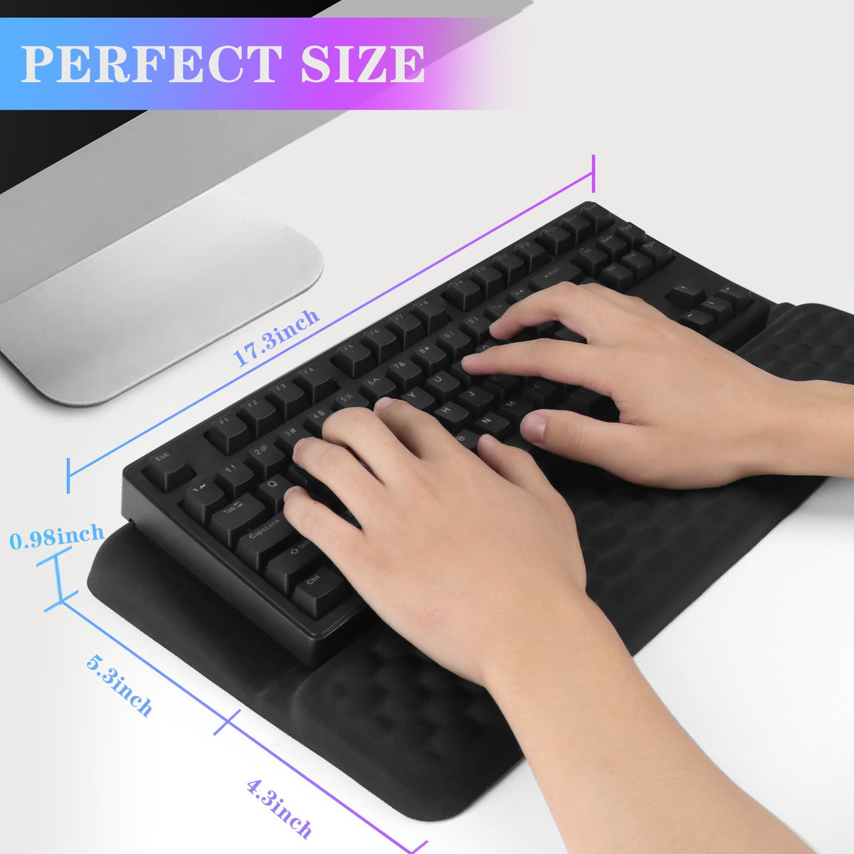 Computer Keyboard Stand with Wrist Rest, Ergonomic Tilted Keyboard Holder - Keyboard Riser with