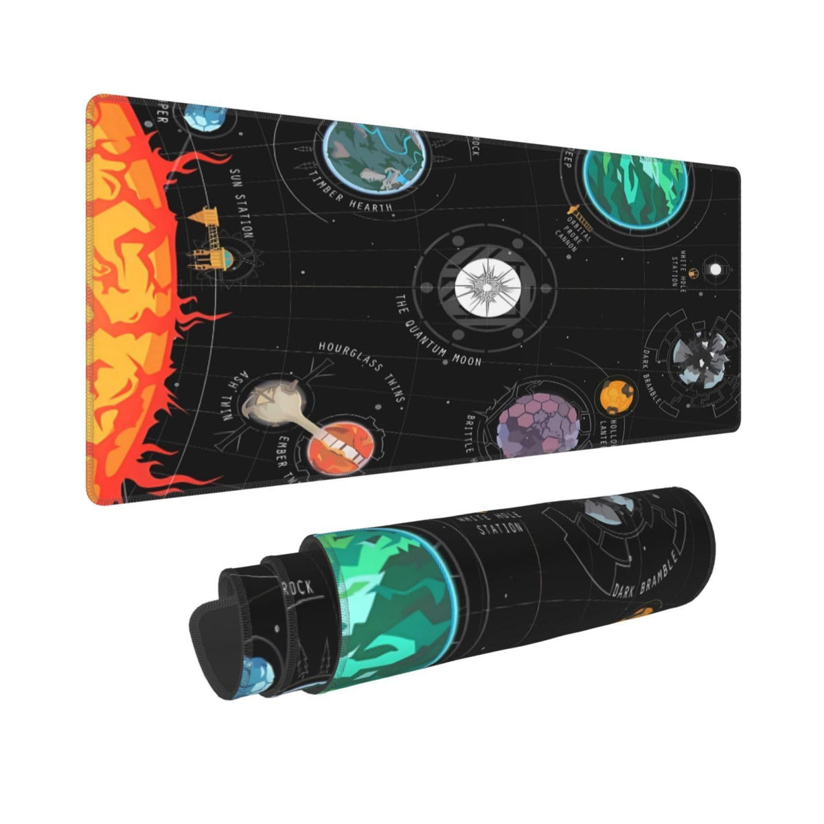 Keebik Gaming Mouse Pad, Outer Wilds System Mouse Pad Large Extended Computer Mouse Mat Keyboard