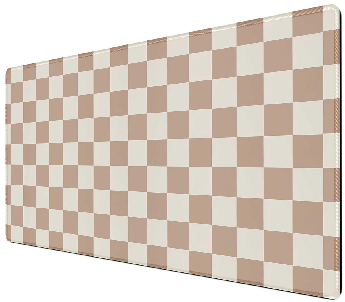 XXL Brown Checkered Mouse Pad with Non-Slip Rubber Base, Large Modern Aesthetic Mouse Pads for Desk
