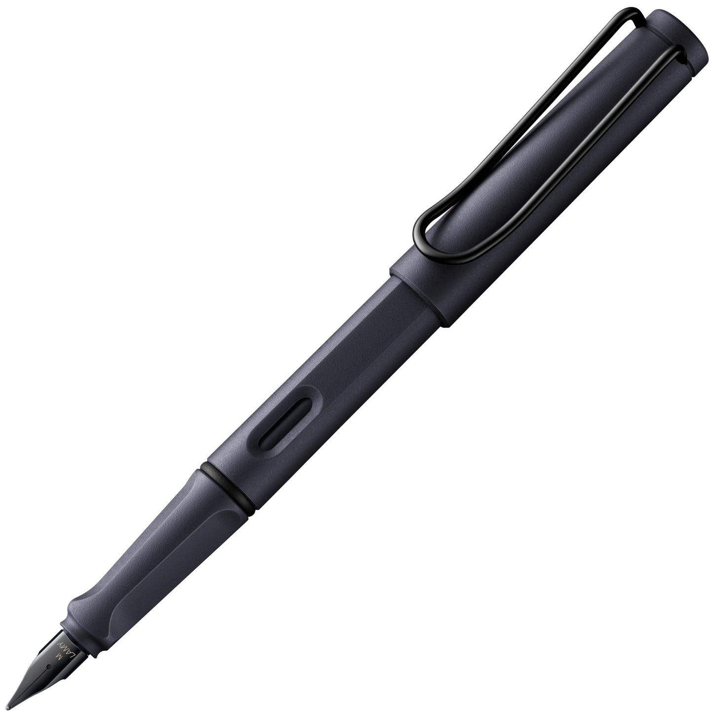 LAMY safari steel black - Fountain Pen with ergonomic grip & polished steel nib in size M - ideal