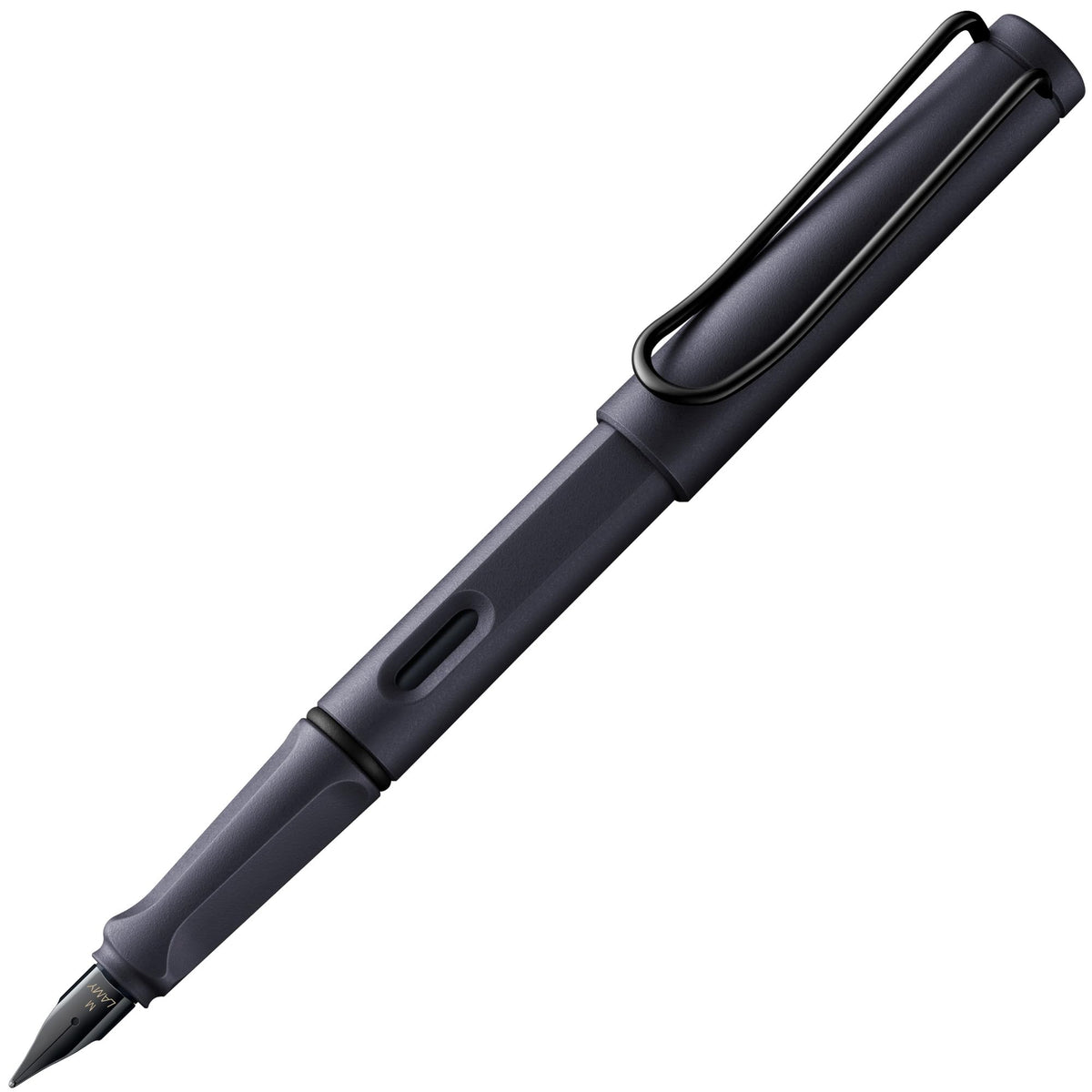 LAMY safari steel black - Fountain Pen with ergonomic grip & polished steel nib in size F - ideal