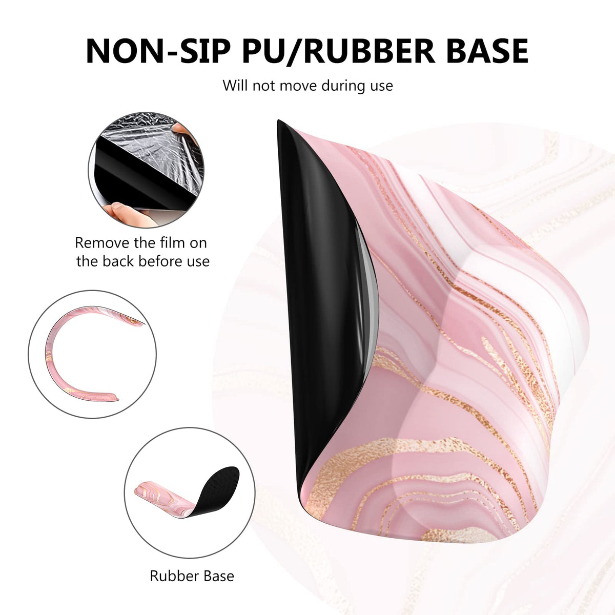 Anyshock Light Pink Desk Mat Set, Mouse Pad and Keyboard Wrist Rest, Ergonomic Mouse Pad with Wrist
