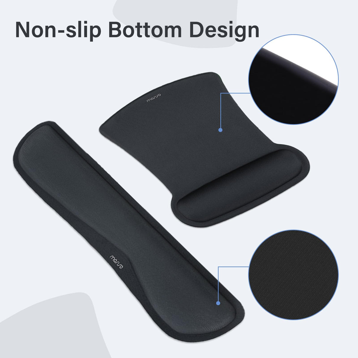 MOSISO Keyboard Mouse Pad Set, Large Gaming Mousepad&Keyboard Wrist Rest