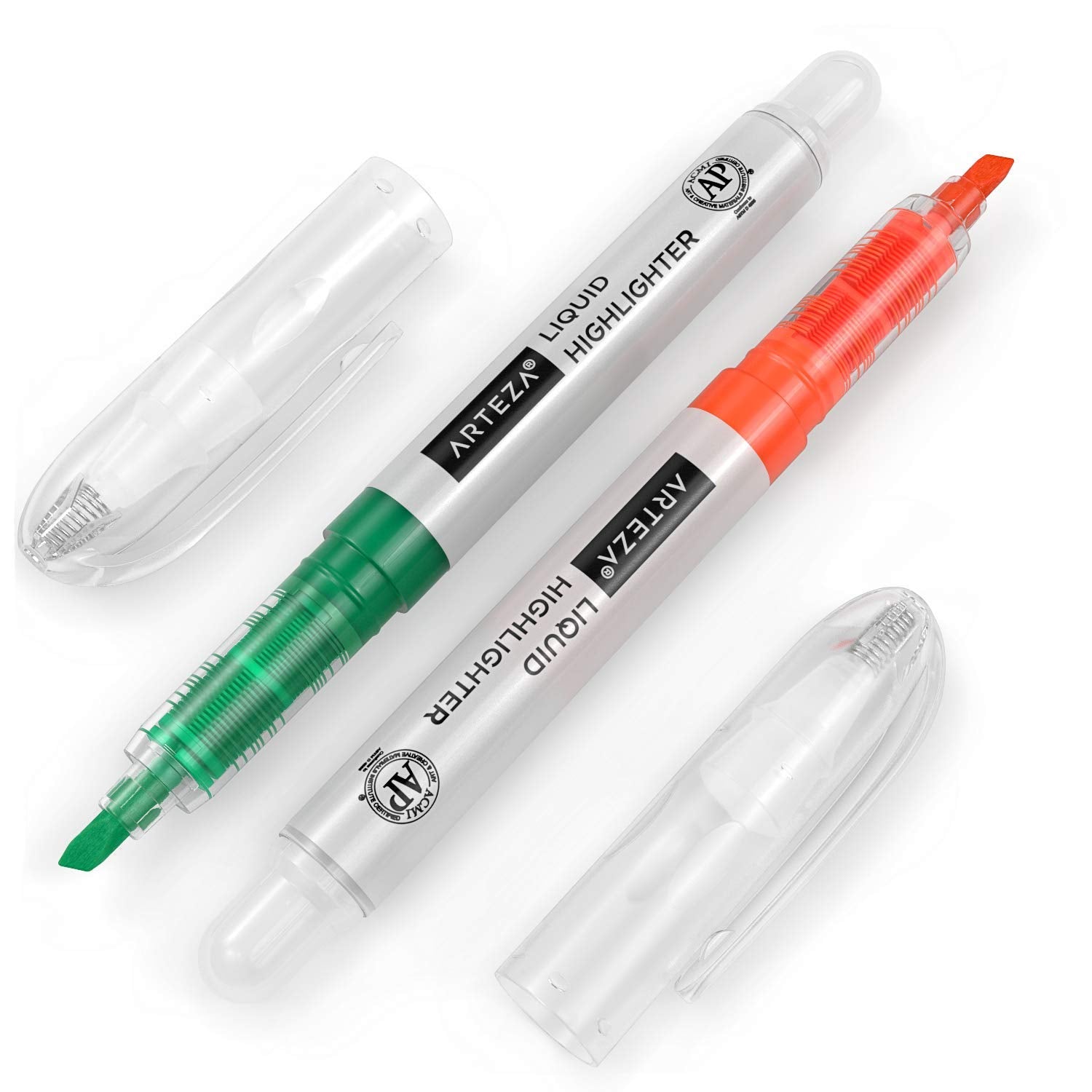 ARTEZA Liquid Highlighter Pens, Set of 30, Narrow Chisel Tip, 5 Assorted Colors