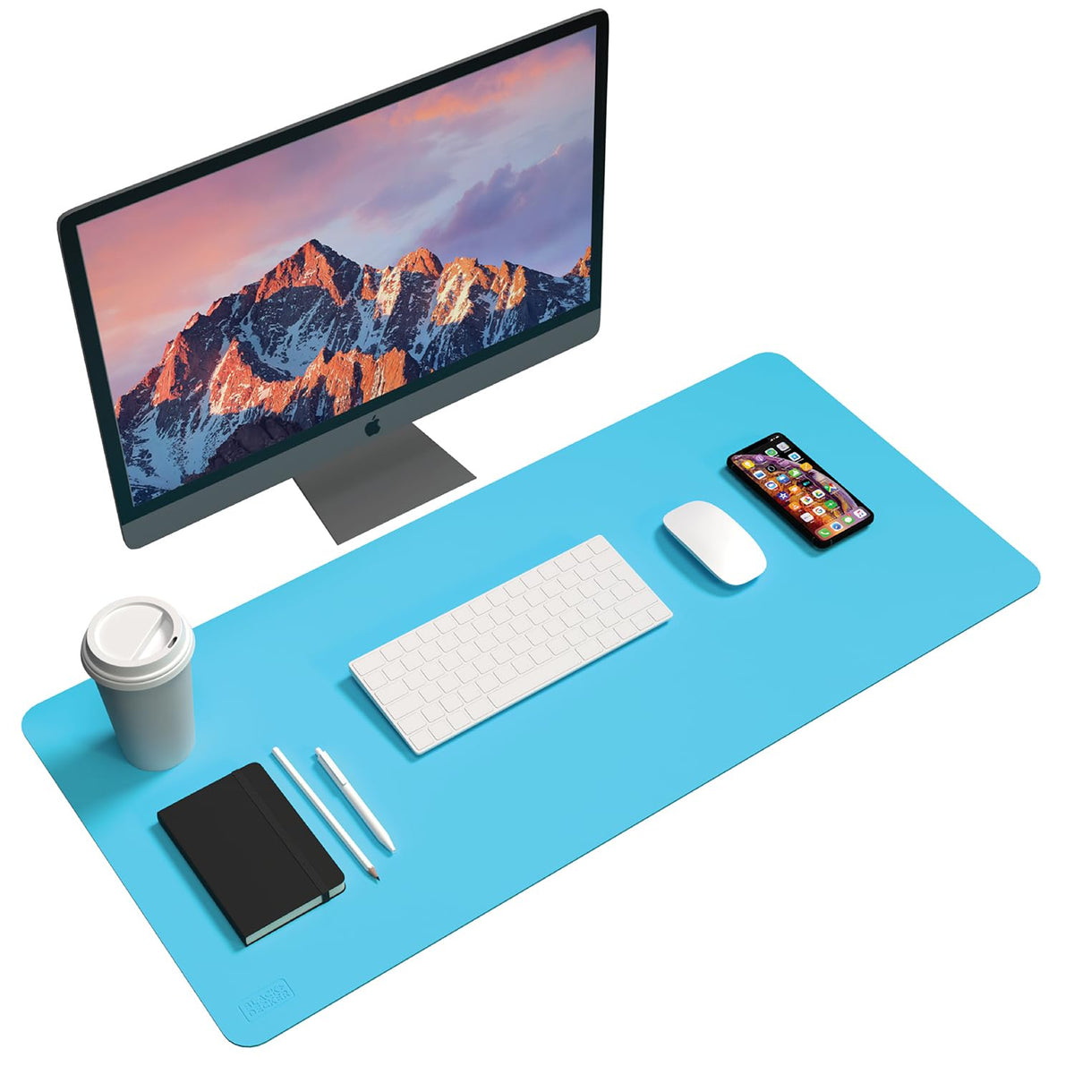 Black+Decker Faux Leather Desk Mat for Keyboard & Mouse