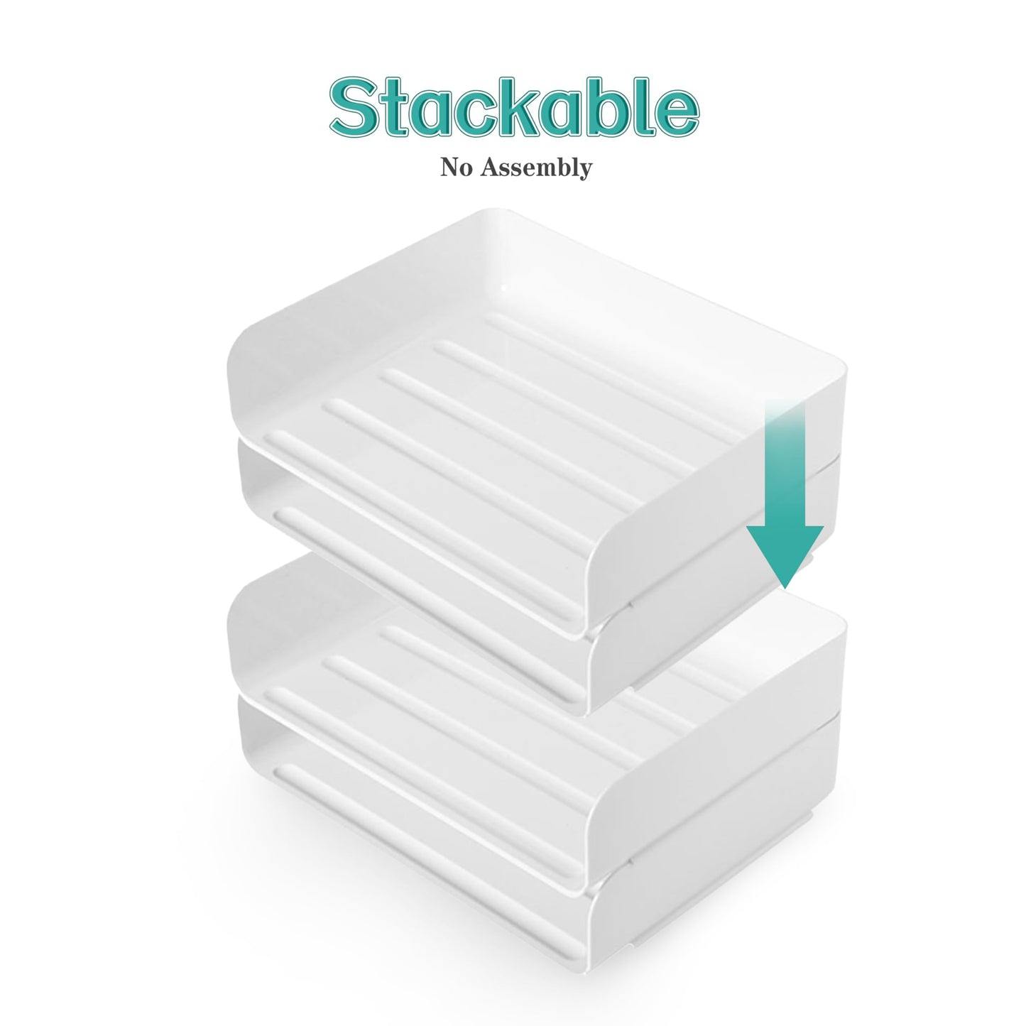 4 Tiers Stackable A4 Paper Trays, Office Desk File Holder, Tidy File Document Letter Book Paper