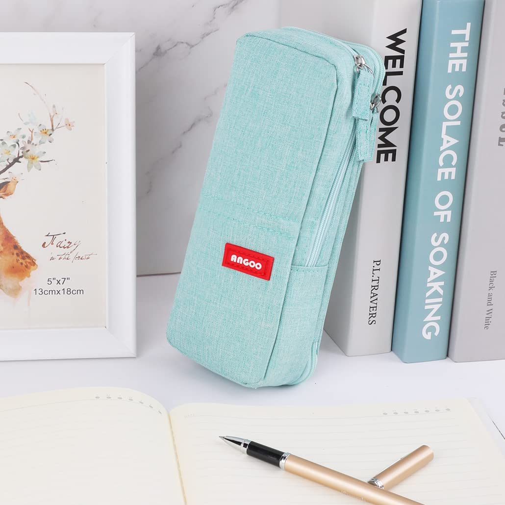 iSuperb Standing Pencil Case 2 Compartments Pencil Pouch Magnetic Mobile Phone Holder Bracket Pen