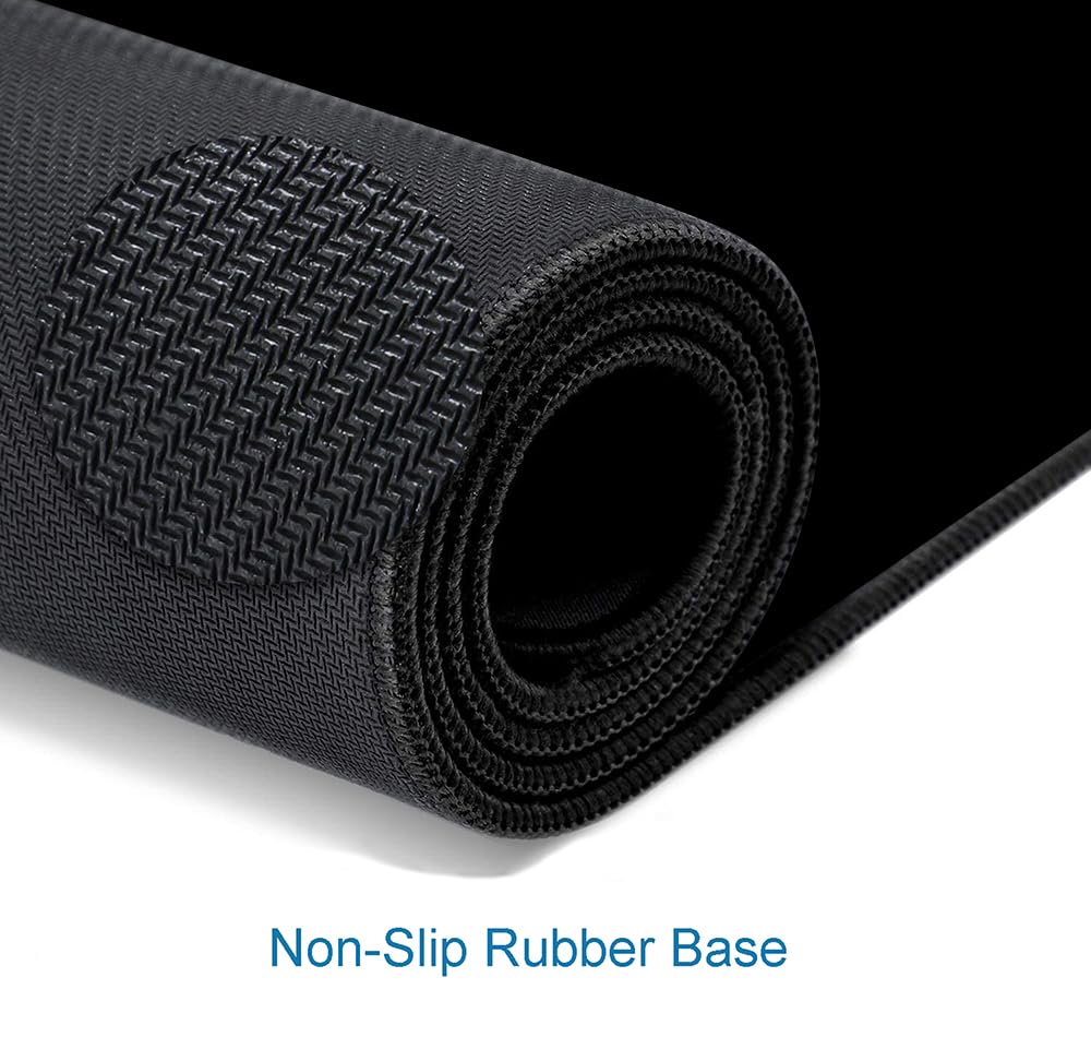 SANWUMIAN Black Large Gaming Mouse Pad with Stitched Edges, Desk Pad Extended Keyboard Mat