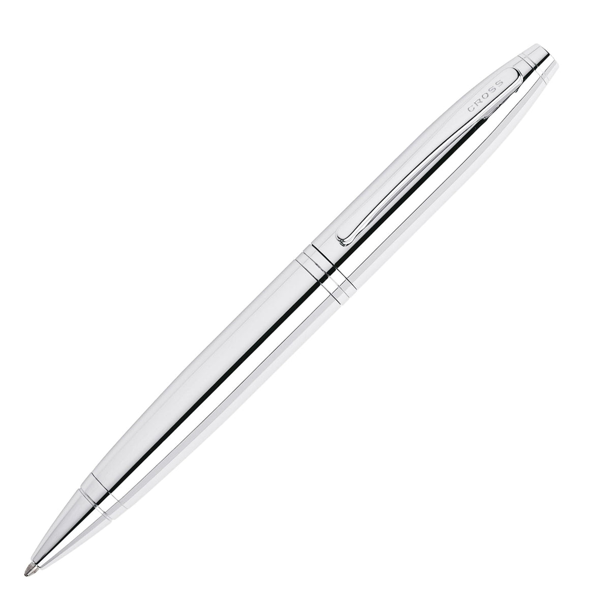 Cross Calais Ballpoint Pen, Polished Chrome, Medium Point, Black Ink