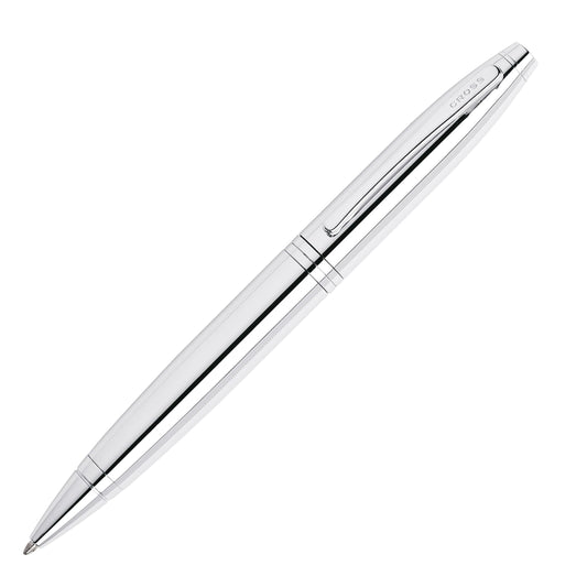 Cross Calais Ballpoint Pen, Polished Chrome, Medium Point, Black Ink