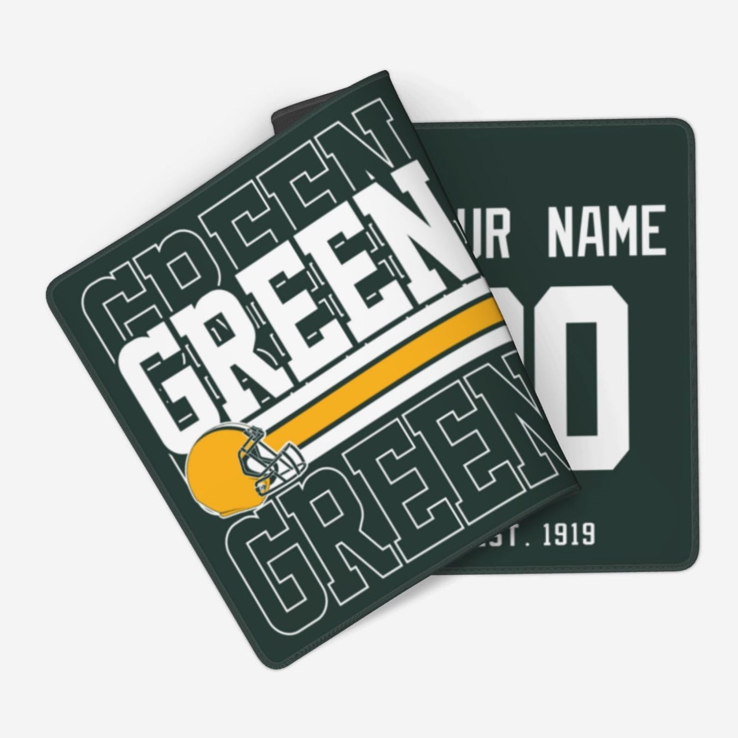 ANTKING Green Bay Mouse Pad Custom Name and Number Desk Pad for Men Women Youth Gifts