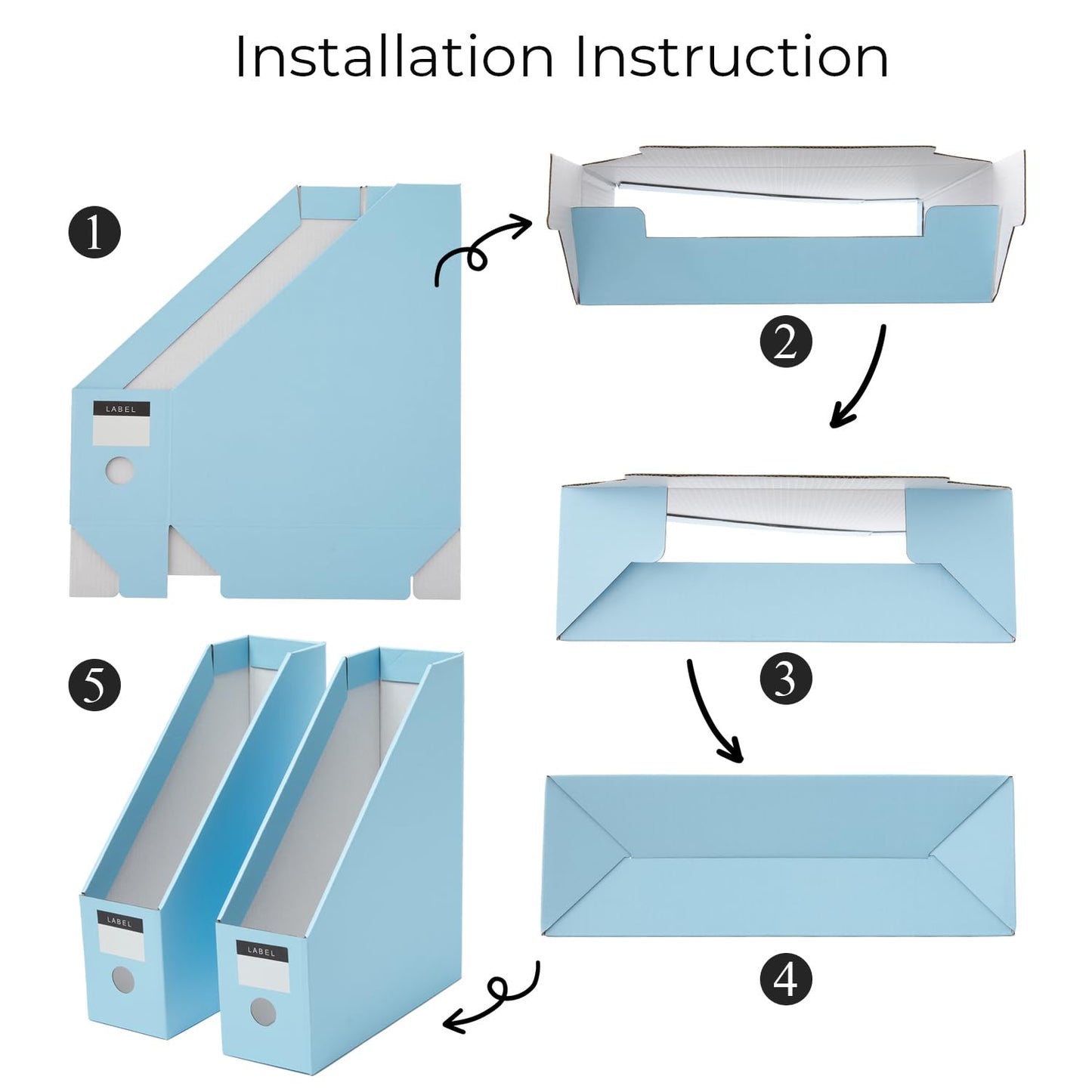 Y YOMA Cardboard File Magazine Holder, Pastel Color, 12 Pack Desktop Binder Holder with Labels