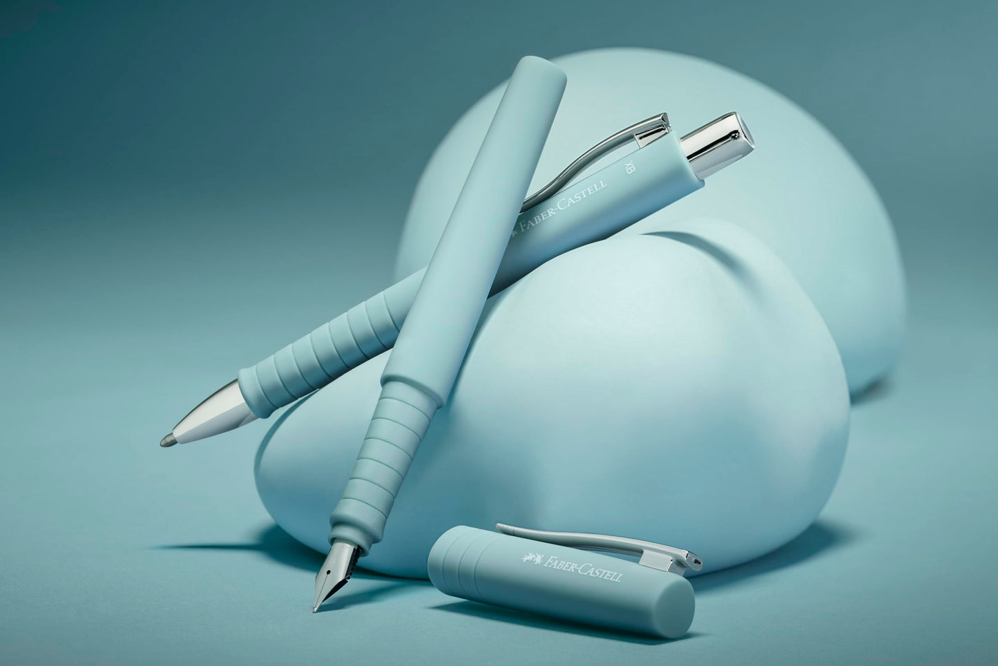 Faber-Castell Poly Pen Fountain and Ballpoint Pen Gift Set – Caribic Blue: Fountain Pen Set with