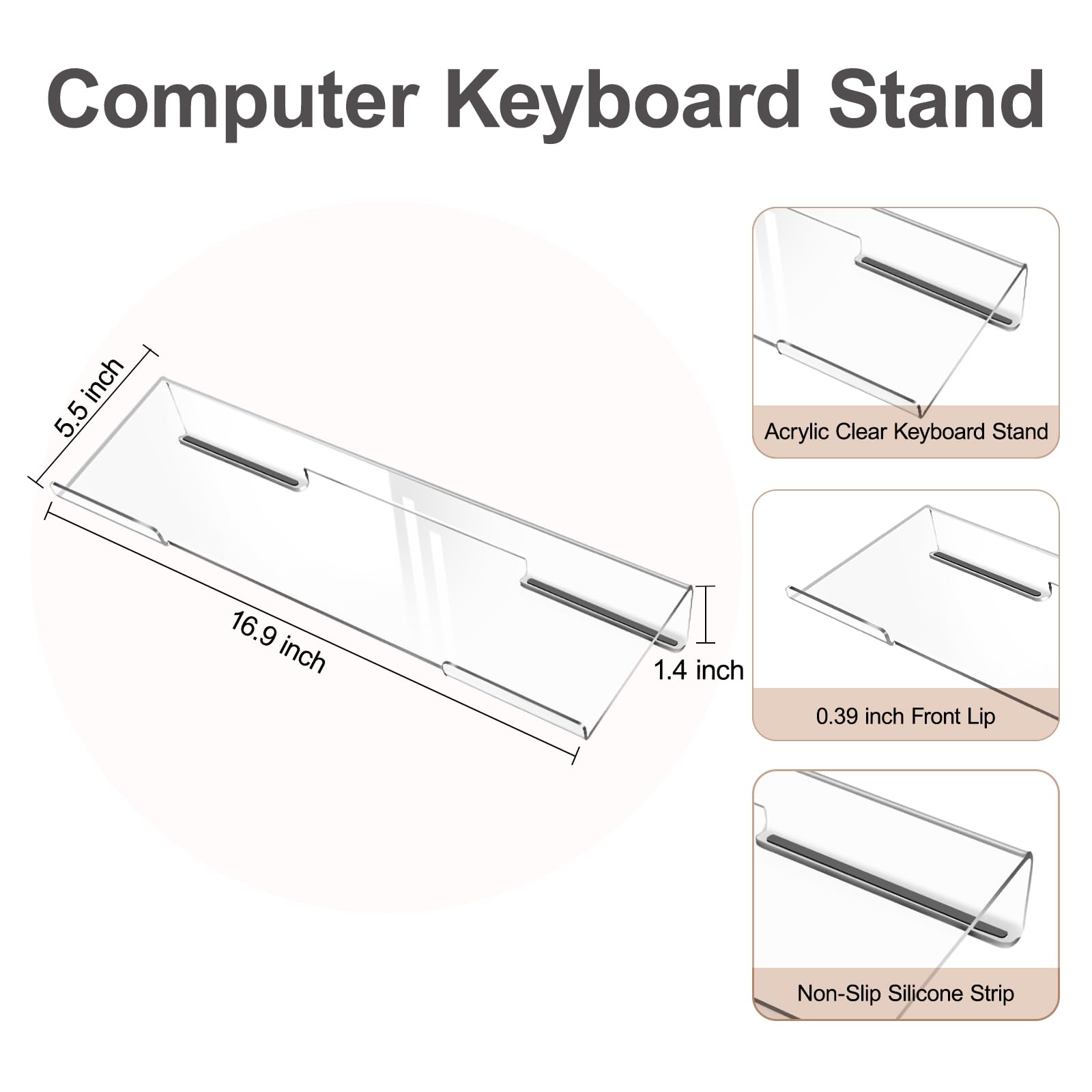 MOSISO Keyboard Stand&Wrist Rest Support for Keyboard &Mouse Pad Set