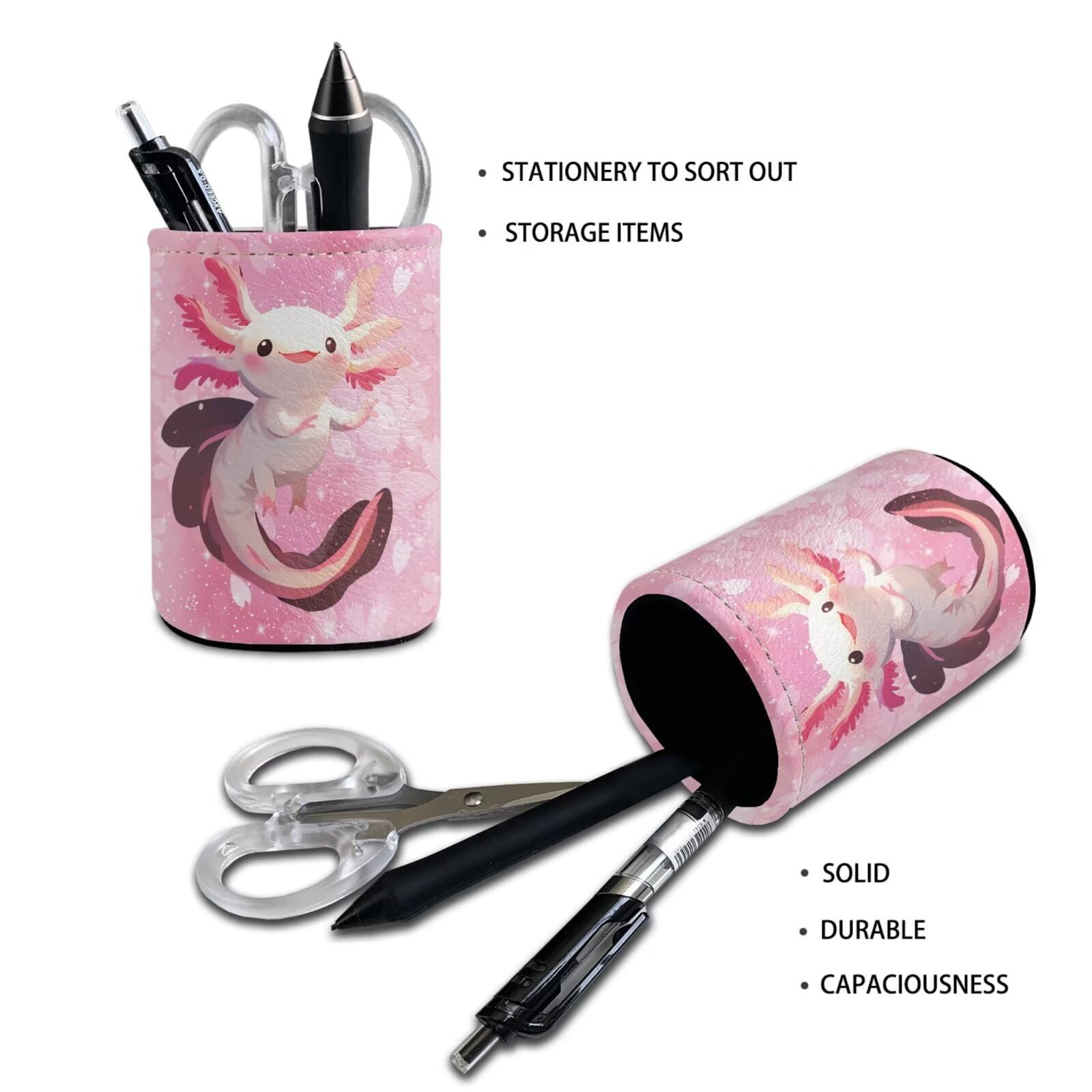 BIGCARJOB Cute Axolotl Pen Holder Pencil Organizer Pencil Cup Desk Decor Pencil Holder for Desk