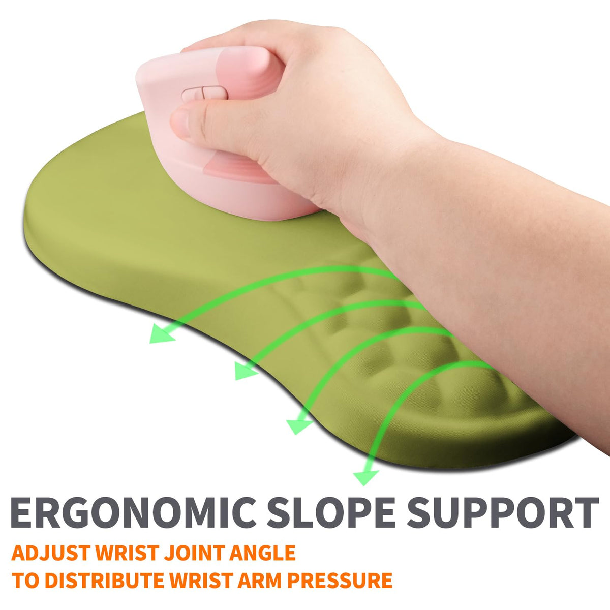 Armanza Ergonomic Joint Wrist Support Mouse Pad with Memory Foam Cushion Massage Bump, Carpal