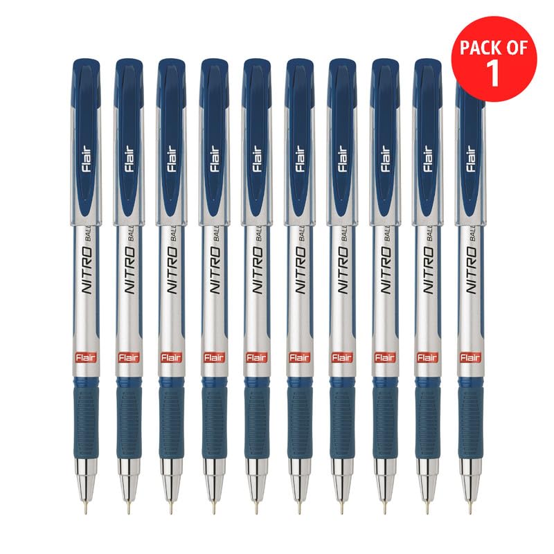 FLAIR Nitro 0.7mm Ball Pen Wallet Pack | Silky Low Viscosity Writing System for Effortless &