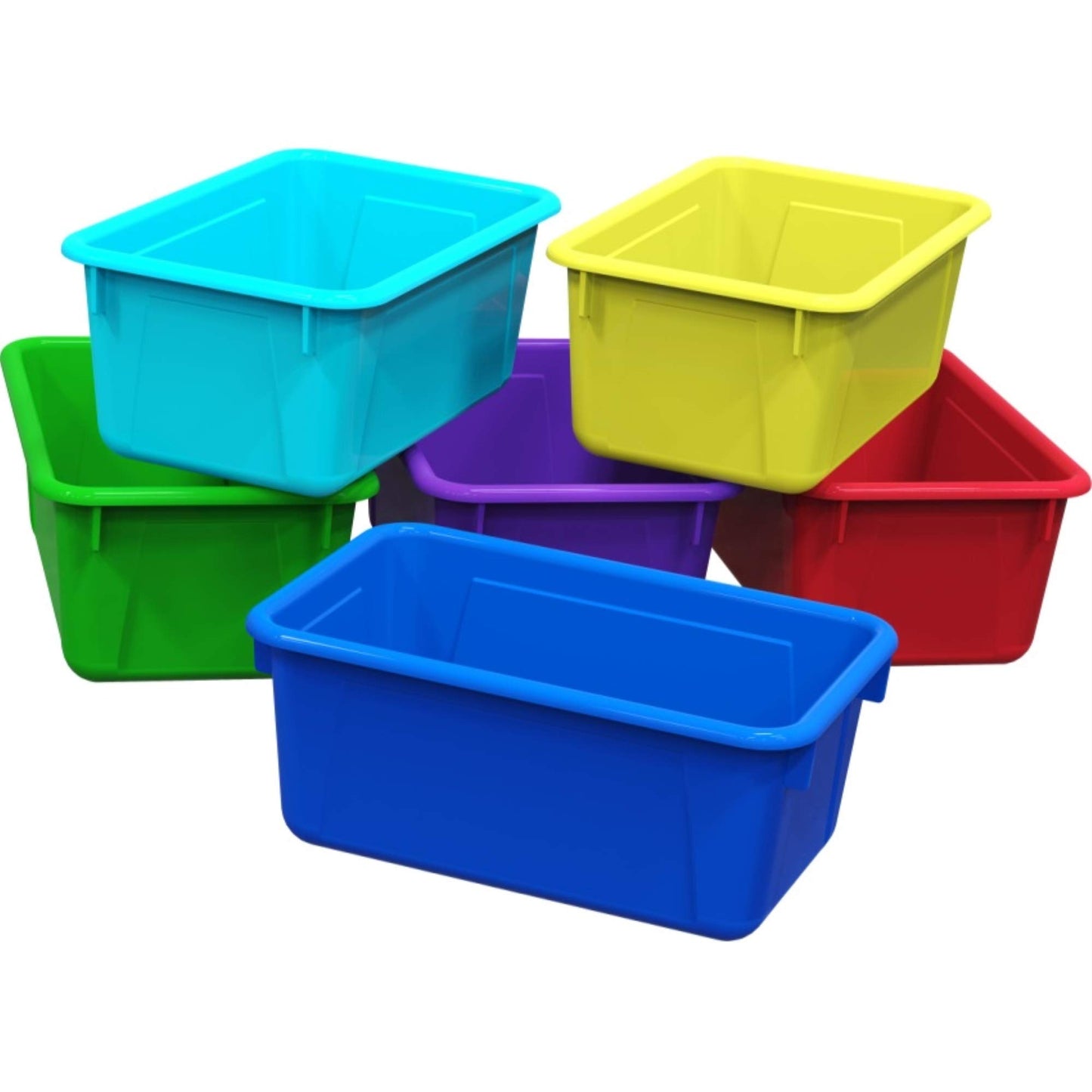 Storex 62414U05C Small Cubby Bin, Plastic Storage Container Fits Classroom Cubbies, Pack of 5