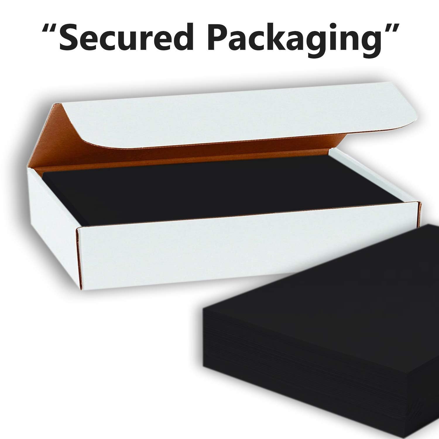 Hamilco Black Colored Cardstock Thick paper - Blank Note Greeting Invitations & Index Cards - 5 x