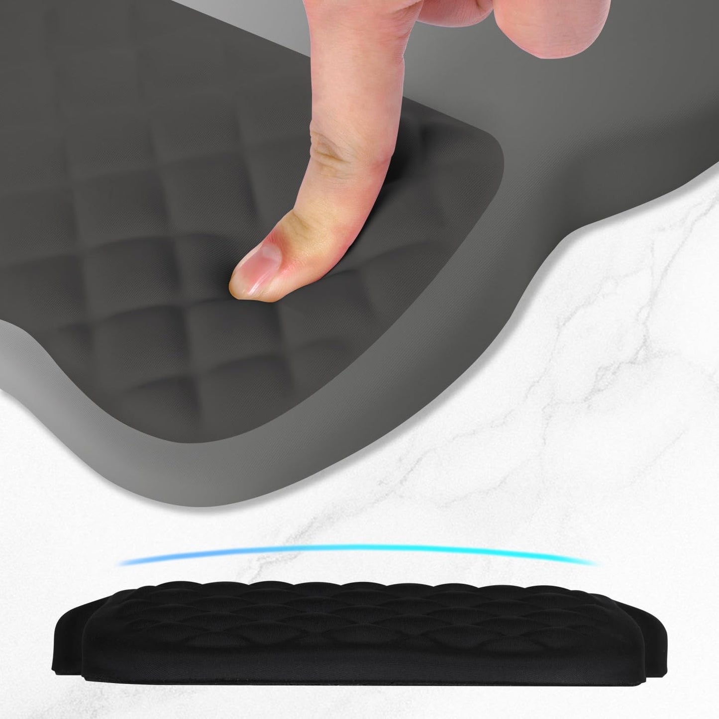 ITNRSIIET Ergonomic Mouse Pad Wrist Support with Memory Foam Massage Bulge & Non-Slip PU Base
