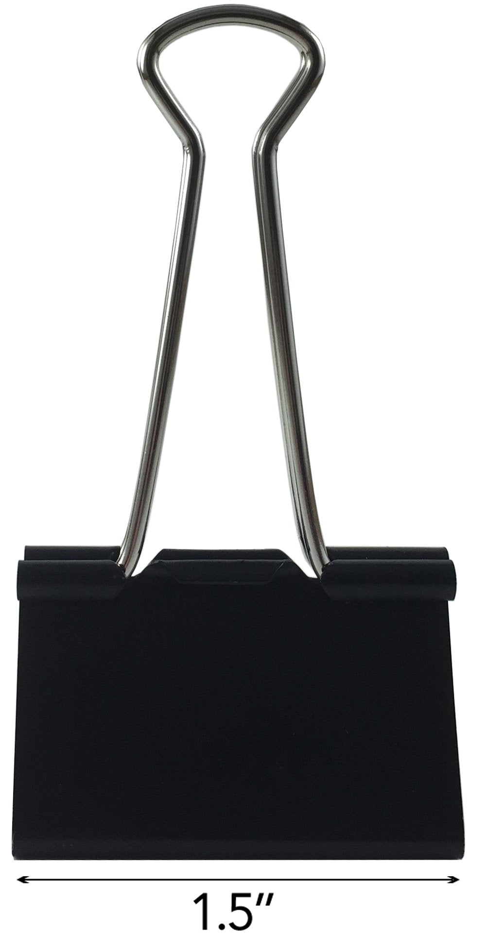 Clipco Binder Clips Large 1.5-Inch Black (48-Pack)