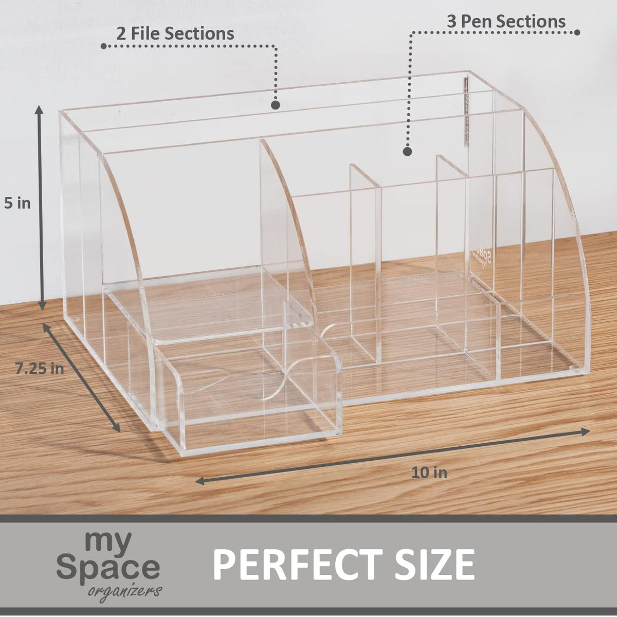 My Space Organizers Clear Acrylic Desk Oganizer, 9 Compartments, Office Supplies and Desk