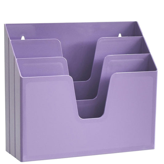 Acrimet Horizontal Triple File Folder Organizer Sorter, Letter Size, Purple