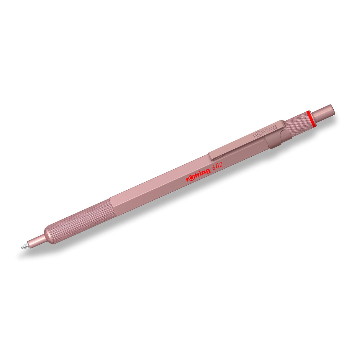 Rotring 600 Metallic Ballpoint Pen Medium Point Black Ink Rose Gold Barrel Refillable 1 Count